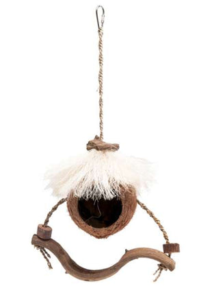 Karlie-Flamingo Natural Vogelspielzeug Kokoshaus mit Schaukel