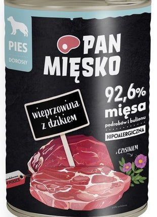 Pan Mięsko Karma mokra dla psa Wieprzowina z dzikiem puszka 400g