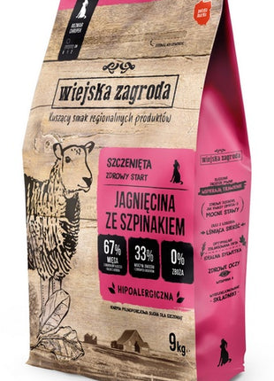 Wiejska Zagroda Jagnięcina ze szpinakiem Puppy 9kg