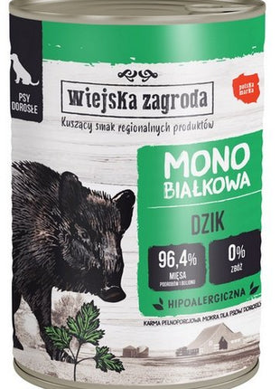 Wiejska Zagroda Monobiałkowa Dzik puszka 400g