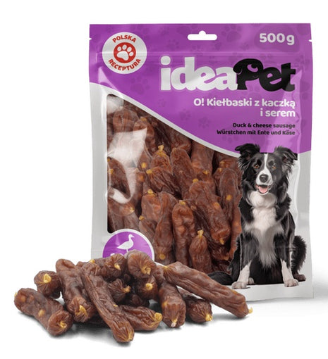 IdeaPet Kiełbaski z kaczką i serem 500g