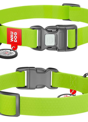 Collar Waterproof Obroża wodoodporna z QR-paszportem, plastikowy fastex, L 25mm/33-49cm jasnozielona