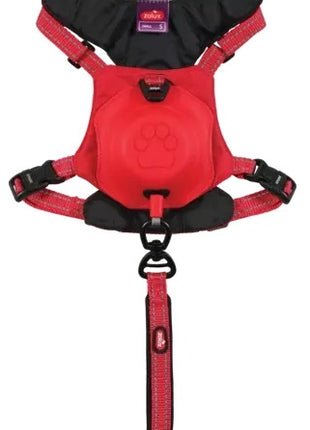 Zolux Szelki ze smyczą automatyczną Easyride M czerwone