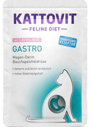 Kattovit Feline Diet Gastro łosoś i ryż saszetka 85g