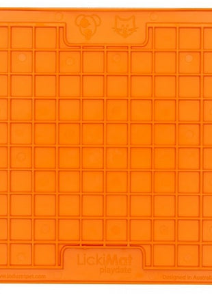 LickiMat Playdate Kwadrat miękki pomarańczowy