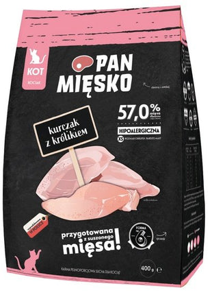 Pan Mięsko Karma sucha dla kociąt - kurczak i królik chrupki XS 400g