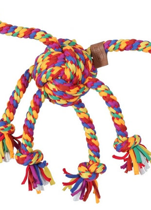 Zolux Zabawka dla psa szarpak ośmiornica sznur Rainbow 38cm