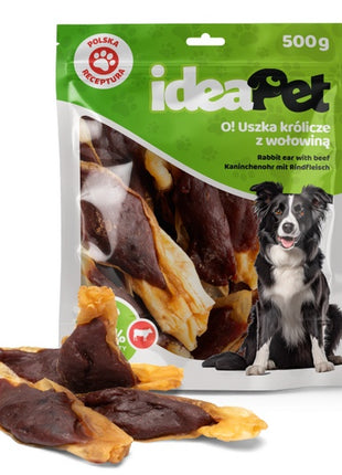 IdeaPet Uszka królicze z wołowiną 500g