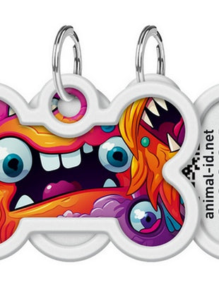 Collar WauDog Smart ID Zawieszka z QR-paszportem kość 4x3cm zębate potwory