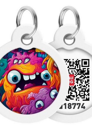 Collar WauDog Smart ID Zawieszka z QR-paszportem okrągła 3cm zębate potwory
