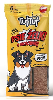 TUF TUF Psie Żelki - Paski z wołowiną 6szt