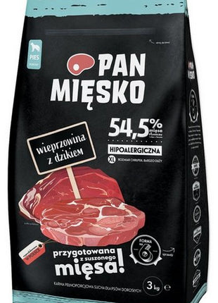 Pan Mięsko Karma sucha dla psa - wieprzowina i dzik chrupki XL 3kg