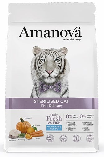 Amanova Cat Sterilised Fish Delicacy - biała ryba 300g