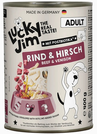 Lucky Jim Classic Adult Wołowina i jeleń puszka 400g