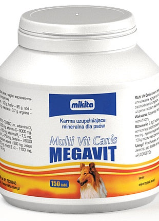 Mikita Megavit Multi-Vit Canis - witaminy, minerały i aminokwasy dla psów 150 tabl.