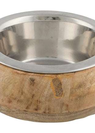 Trixie Edelstahlnapf mit Holzhalter