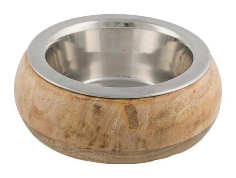Trixie Edelstahlnapf mit Holzhalter