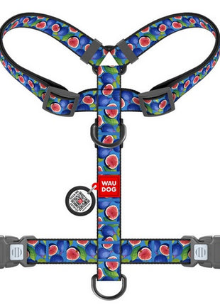 Collar WauDog Nylon Szelki nylonowe anatomiczne w kształcie litery H, z QR-paszportem, plastikowy fastex, wzór FIGA, rozmiar M 20mm
