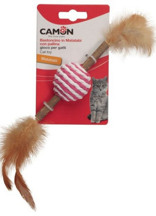 Camon Cat Toy Matatabi z kulą i piórkami