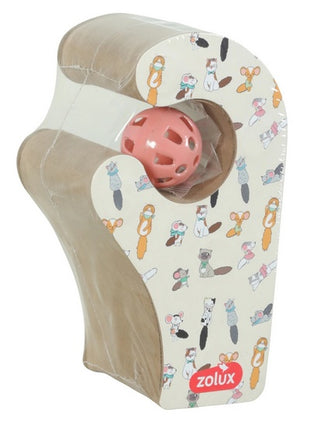 Zolux Chatouille Drapka tekturowa składana łapka z piłką i kocimiętką