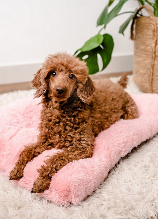 MIMIKO Pets Legowisko Shaggy prostokątne XL 85x65cm różowe