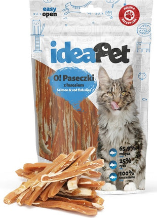 IdeaPet O! Kot Paski z łososiem 60g