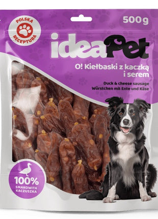 IdeaPet Kiełbaski z kaczką i serem 500g