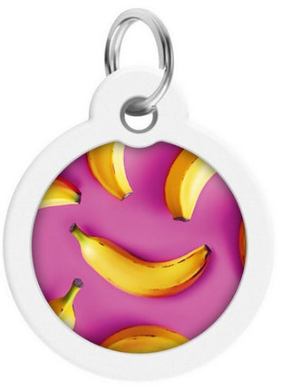 Collar WauDog Smart ID Zawieszka z QR-paszportem okrągła 3cm banany na różu