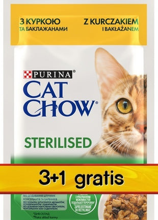 Purina Cat Chow Sterilised Kurczak saszetki 3+1 GRATIS 4x85g