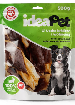 IdeaPet Uszka królicze z wołowiną 500g