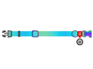 Collar WauDog Recycled Obroża nylonowa z QR-paszportem, gradient L 25mm/33-49cm niebieski
