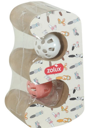 Zolux Chatouille Drapka tekturowa składana podwójna z piłkami i kocimiętką