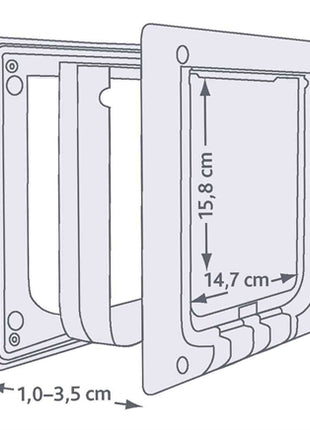 Trixie 4-Weg Huisdierluik Elektromagnetisch Wit
