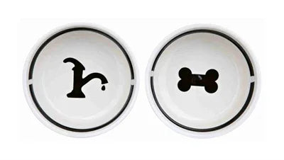 Trixie Voerbak / Drinkbak Set Eat On Your Feet Wit / Zwart