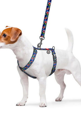 Collar WauDog Nylon Szelki nylonowe anatomiczne w kształcie litery H, z QR-paszportem, plastikowy fastex, wzór FIGA, rozmiar M 20mm