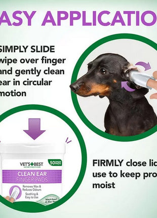 Vet's Best Czyściki do uszu napalcowe 50szt.