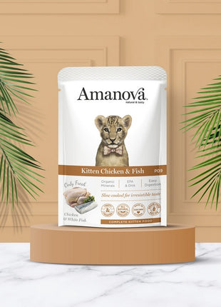 Amanova Cat Kitten Chicken & Fish - kurczak i biała ryba saszetka 85g [P09]
