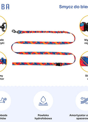 CHABA Smycz z amortyzatorem do biegania Story III M 25mm/280cm Aussie