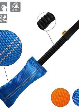 Dingo Zabawka dla psa - Szarpak z węża strażackiego z rączką bungee niebieski