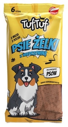 TUF TUF Psie Żelki - Paski z wieprzowiną 6szt