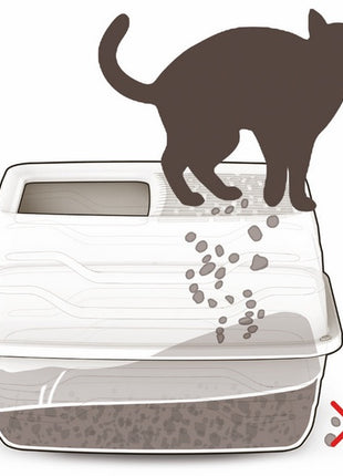 Yarro/Moderna Toaleta dla kota z wejściem od góry 56cm szara