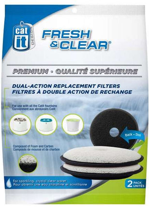 CATIT Premium-Ersatzfilter für Fresh&Clear Trinkbrunnen, 2er Set