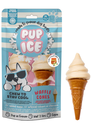 Pup Ice Waffle Cones Vanilla & Peanut Butter M - 2 Stück