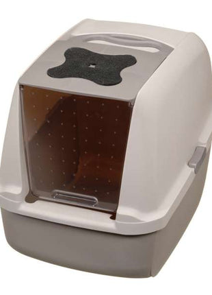 CATIT Katzentoilette mit klappbarer Abdeckung - Grau/Grau