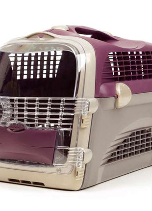 CATIT Transportbox Cabrio - Weinrot-Grau