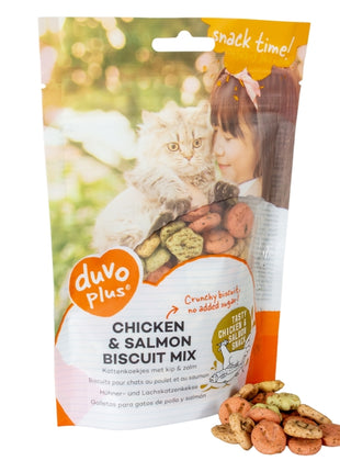 Duvoplus Cat Snack Hähnchen-Lachs-Keksmischung 50g