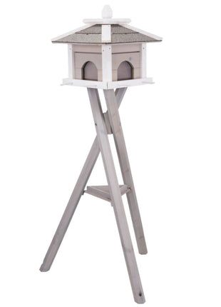 Trixie Futterhaus mit Ständer - grau/weiß