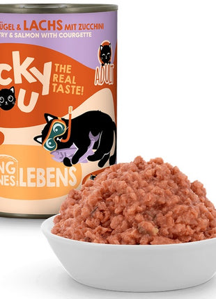 Lucky Lou Lifestage Adult Drób i łosoś puszka 400g