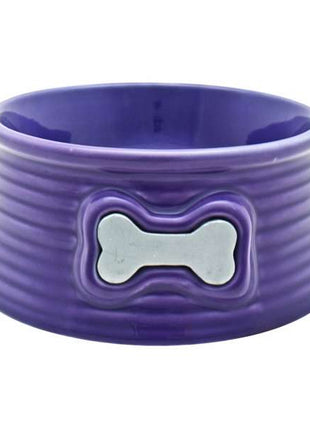DOGIT Keramiknapf, 350 ml, violett mit Knochendesign