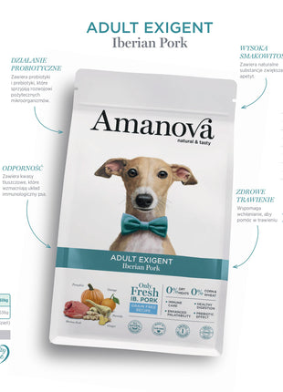 Amanova Dog Adult Exigent Iberian Pork - wieprzowina 10kg